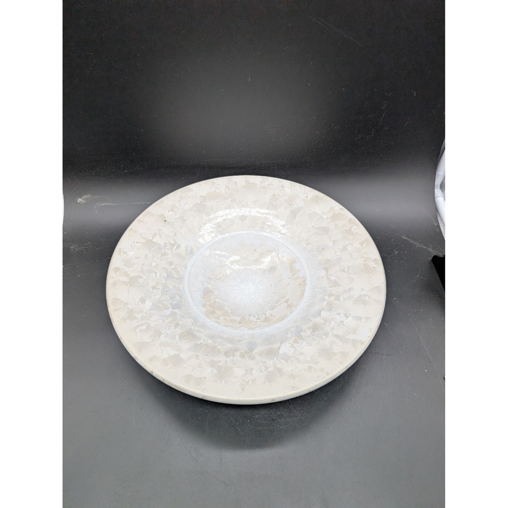 Studio‎ Pottery Crystalline Glaze Decorative Bowl Plate Cream White Wall Art 11"